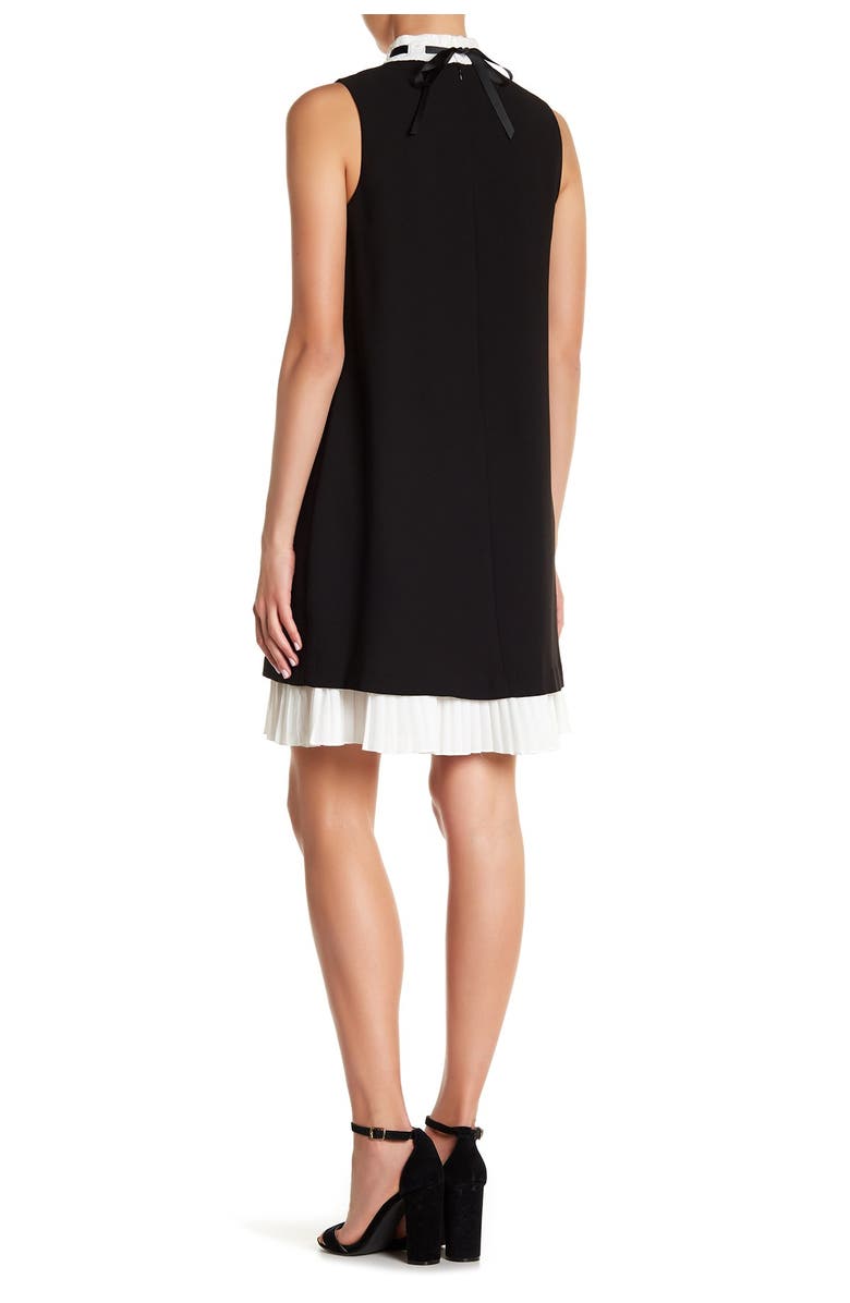 Nanette Lepore Mock Neck Pleated Hem Dress, Alternate, color, 
