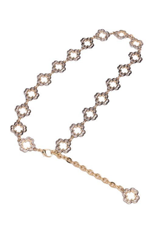 Maje Two-tone Clover Chain Belt In Gold