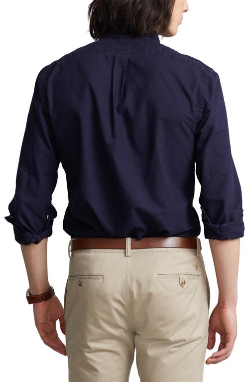 Shop Polo Ralph Lauren Long Sleeve Cotton Oxford Button-down Shirt In Rl Navy