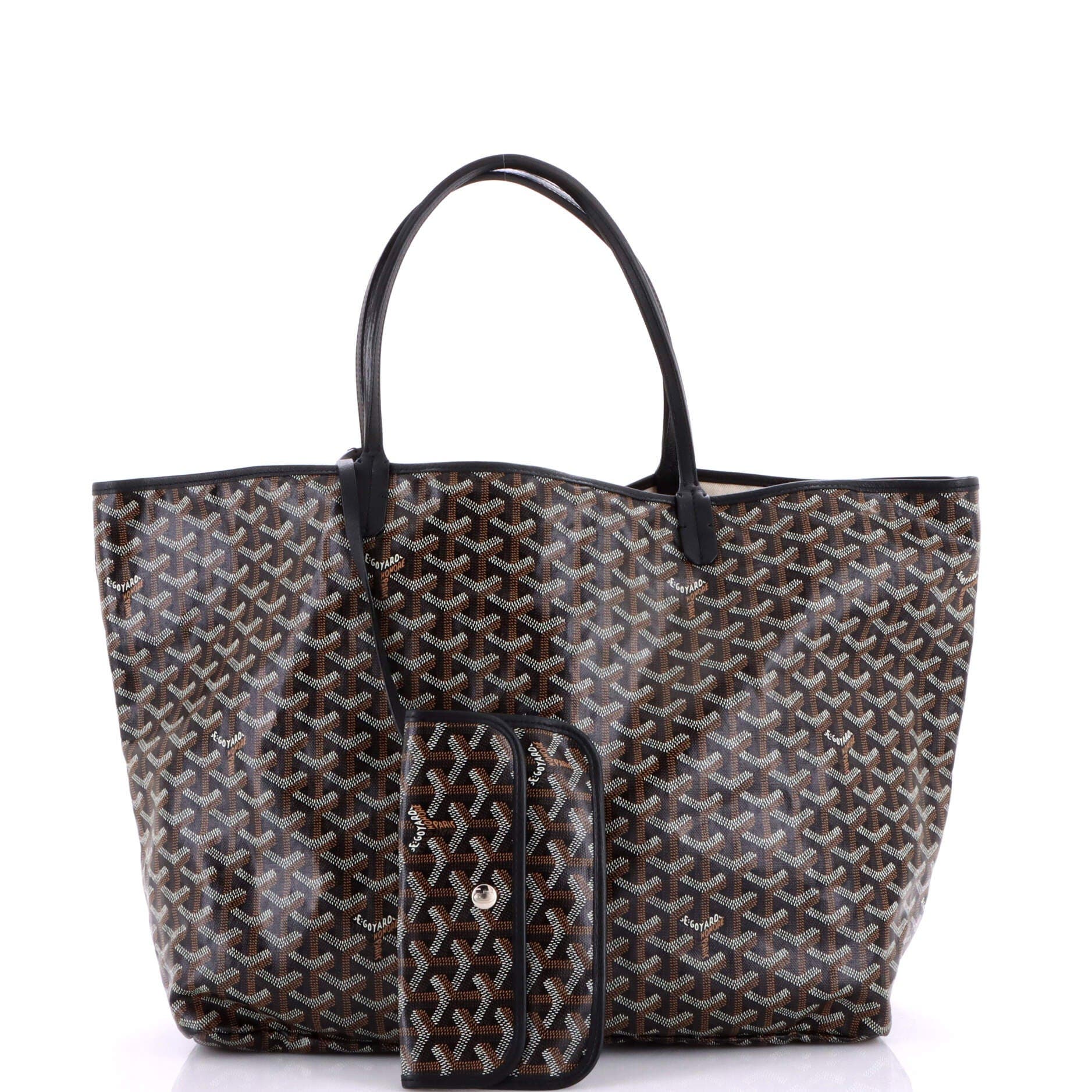 Pre-Owned Goyard Saint Louis Tote Coated Canvas GM, Alternate, color, Black