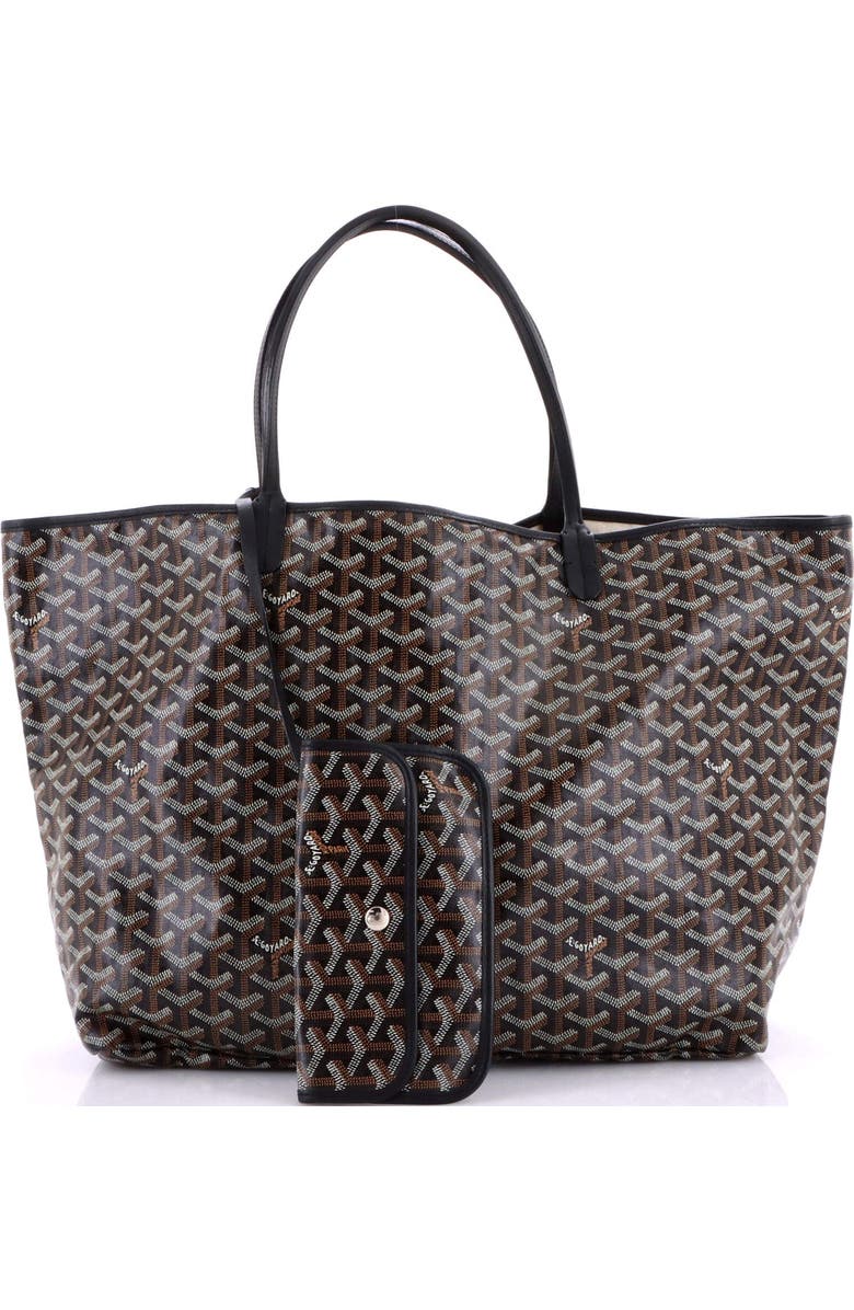 Pre-Owned Goyard Saint Louis Tote Coated Canvas GM, Alternate, color, Black