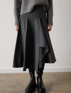 Whistles Draped Asymmetric Midi Skirt