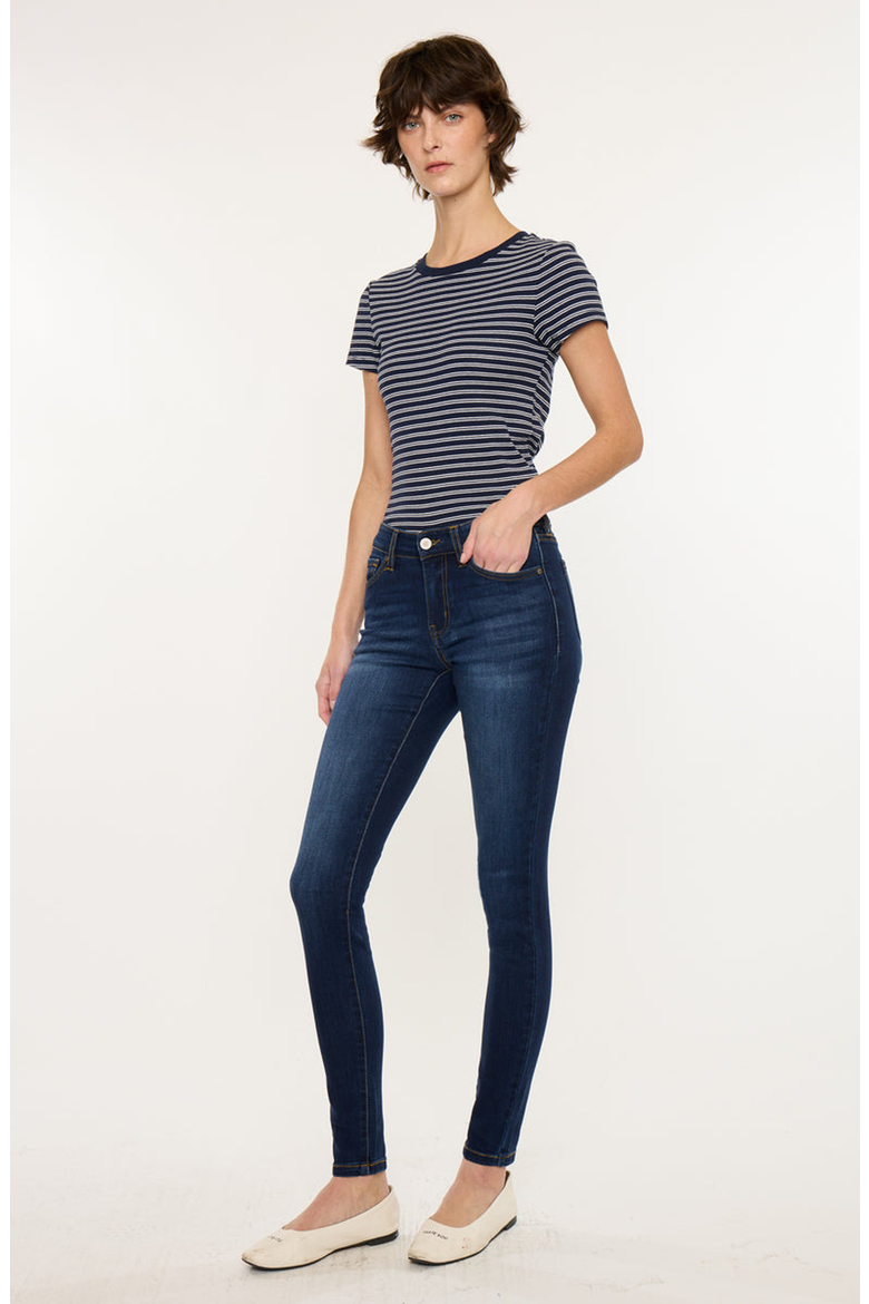 Madison Essentials Mid Rise Super Skinny, Alternate, color, Dark Wash