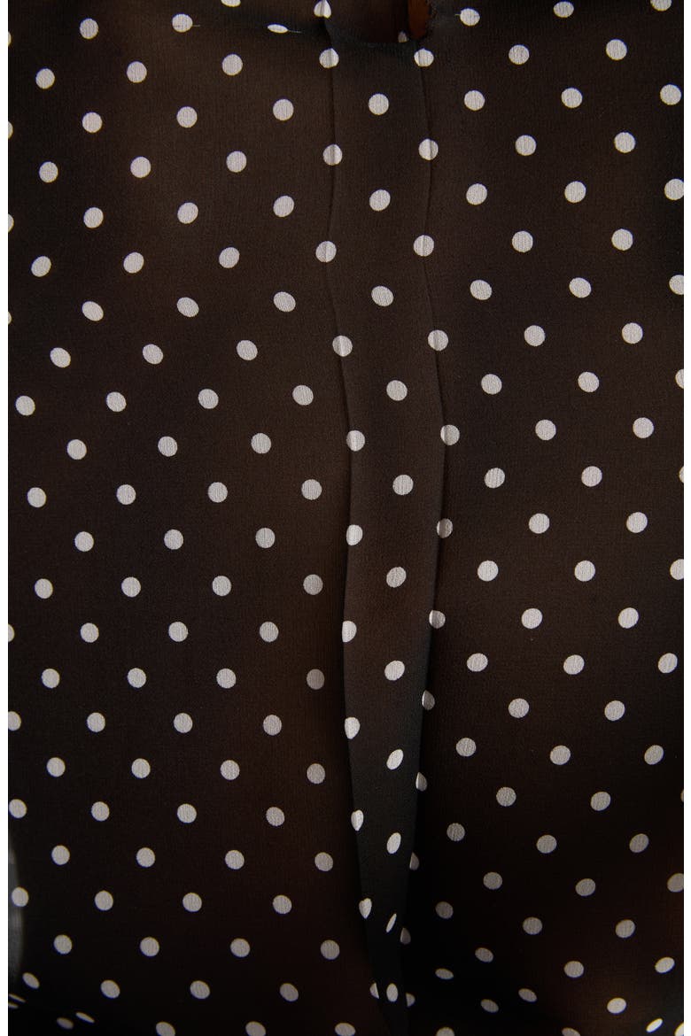 Polka Dot Scarf Neck Silk Chiffon Top (Women) | Nordstrom