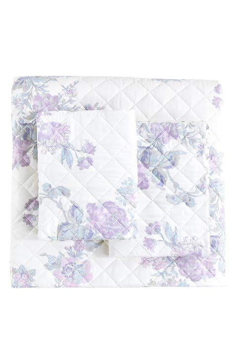 Rose Percale Cotton Quilt & Shams Set