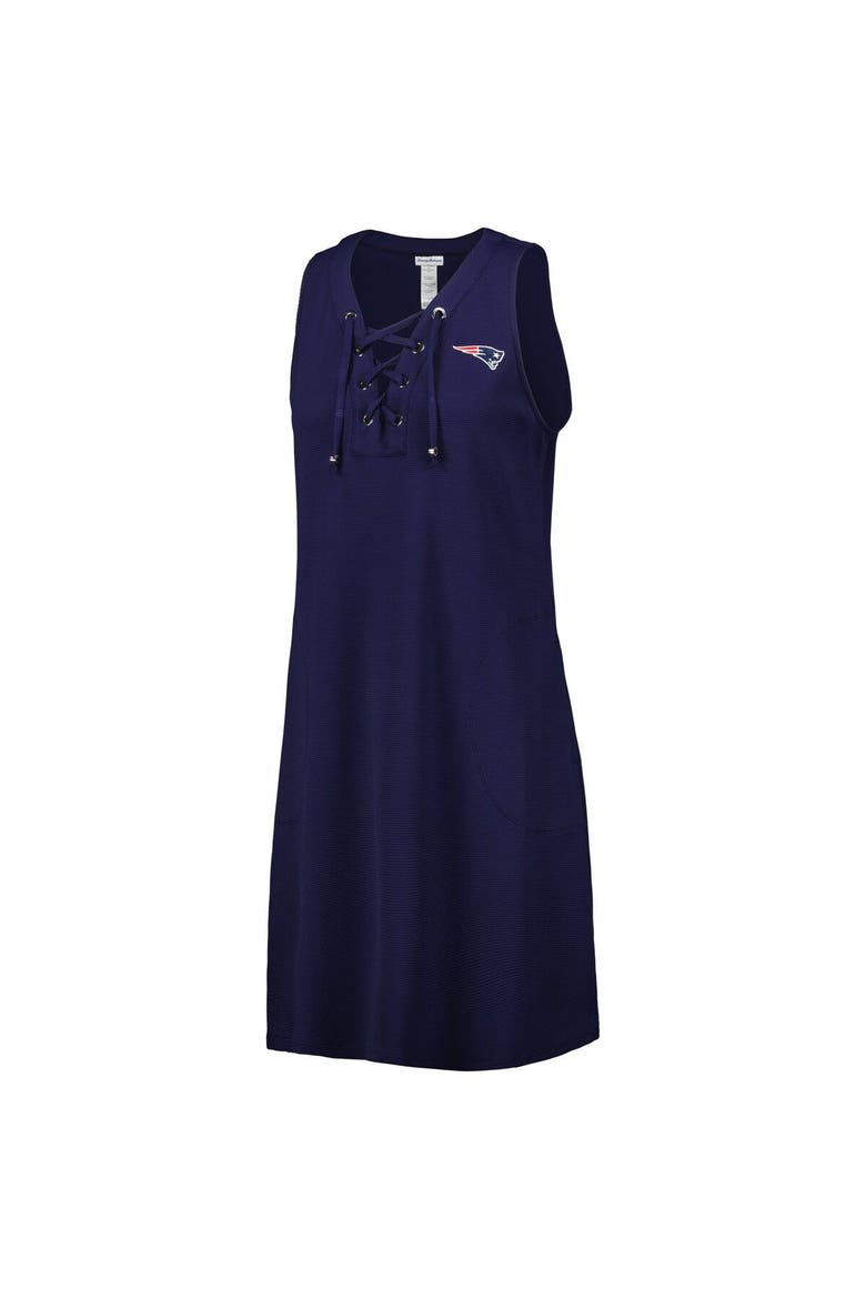 Women's Tommy Bahama Navy New England Patriots Island Cays Lace-Up Dress, Alternate, color, Navy