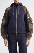 Sacai Sponge Sweat x Nylon Twill Full Zip Hoodie