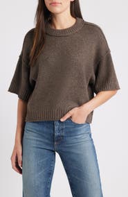 CITY BLUES Broome Crop Short Sleeve Sweater