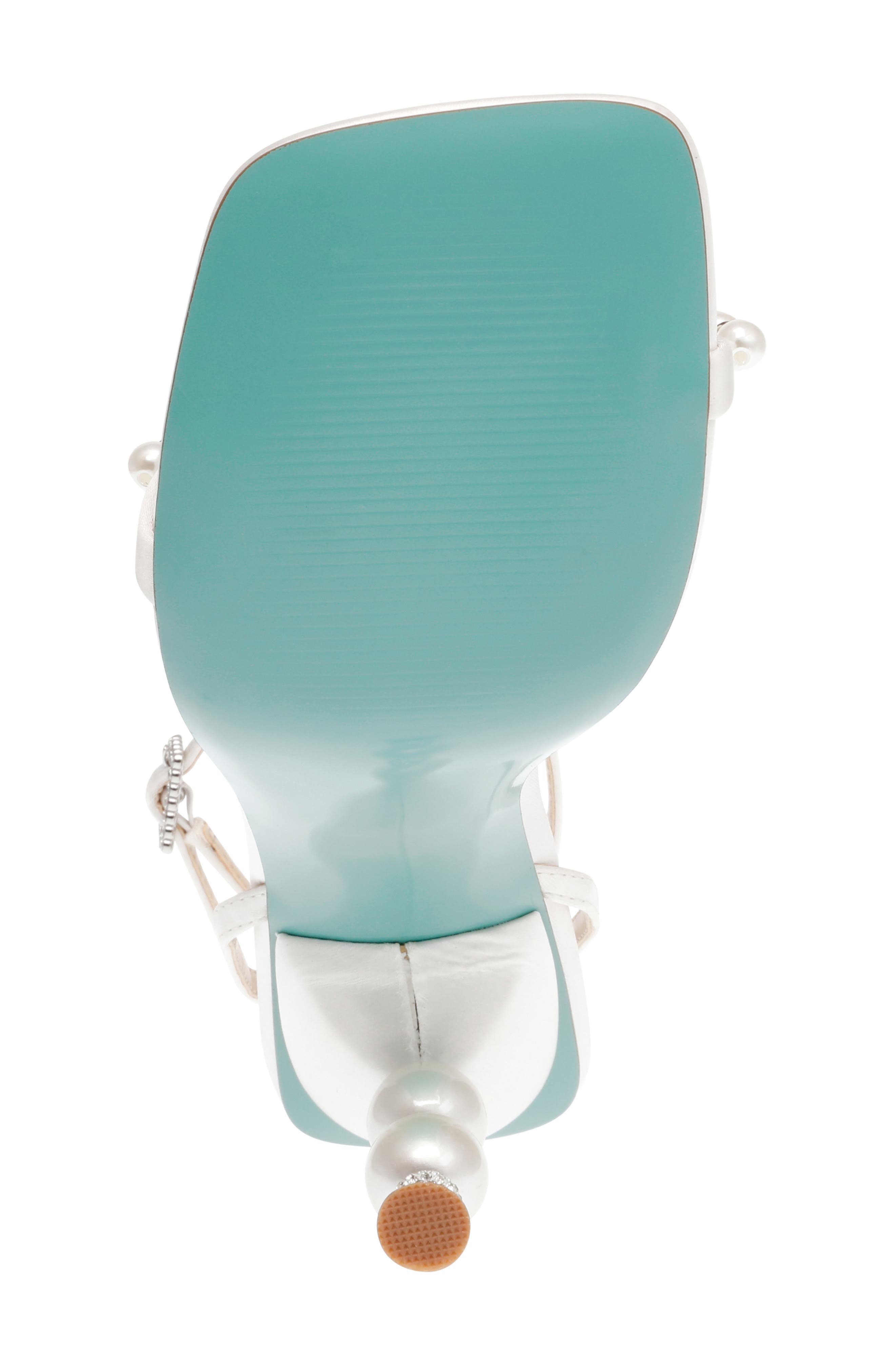 Jacy Imitation Pearl Ankle Strap Sandal, Alternate, color, IVORY