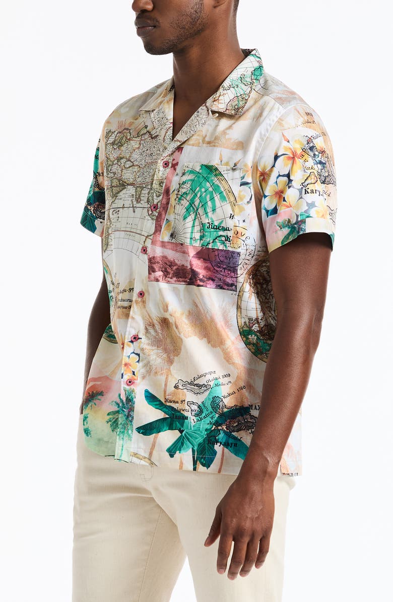 Robert Graham Boone Short Sleeve Cotton Button-Up Shirt, Alternate, color,