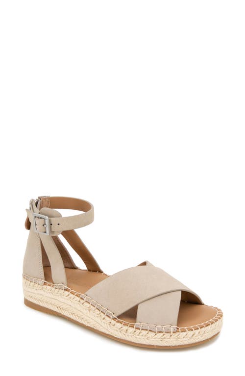 GENTLE SOULS BY KENNETH COLE Leon Ankle Strap Wedge Sandal in Mushroom Nubuck 