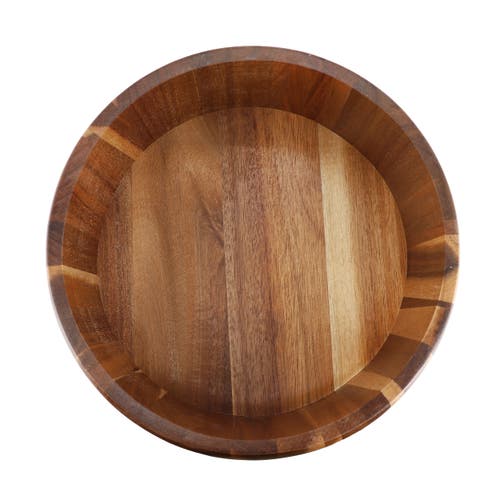 Megachef 9.75 Inch Acacia Wood Salad Bowl In Brown