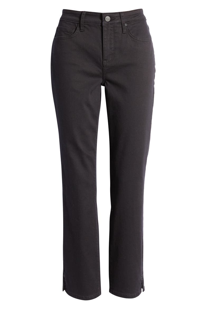 Sheri Side Slit Slim Ankle Jeans, Alternate, color, BLACK