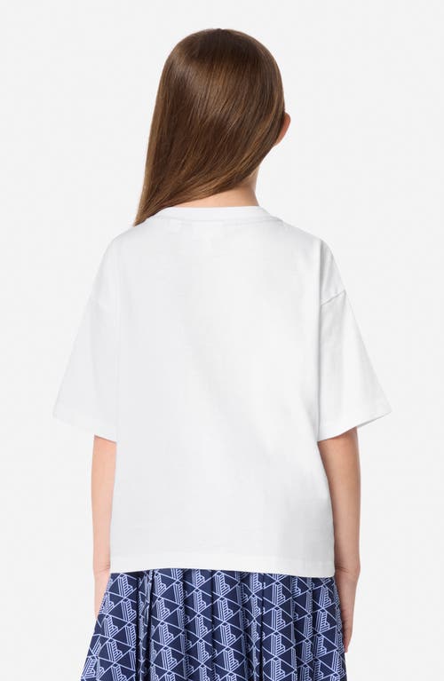 Lacoste Kids' Monogram Organic Cotton Graphic T-shirt In White