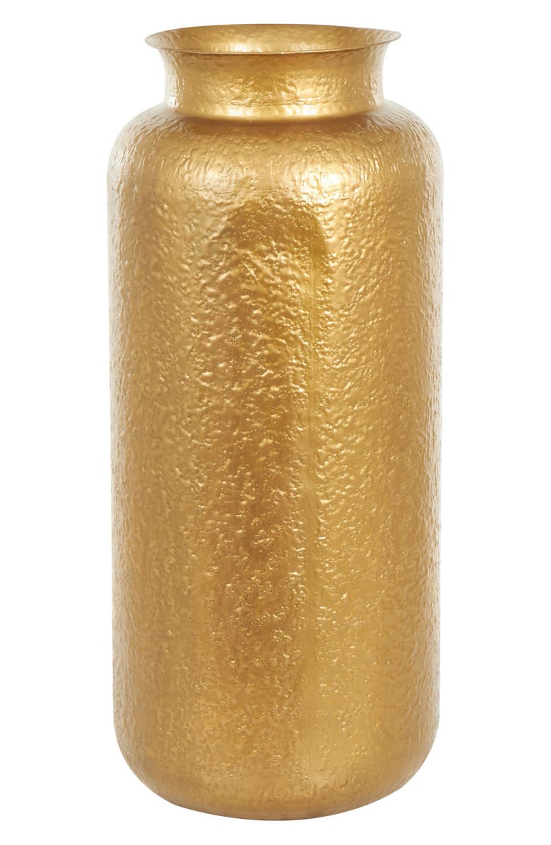 VIVIAN LUNE HOME Gold Metal Vase, Alternate, color, Gold