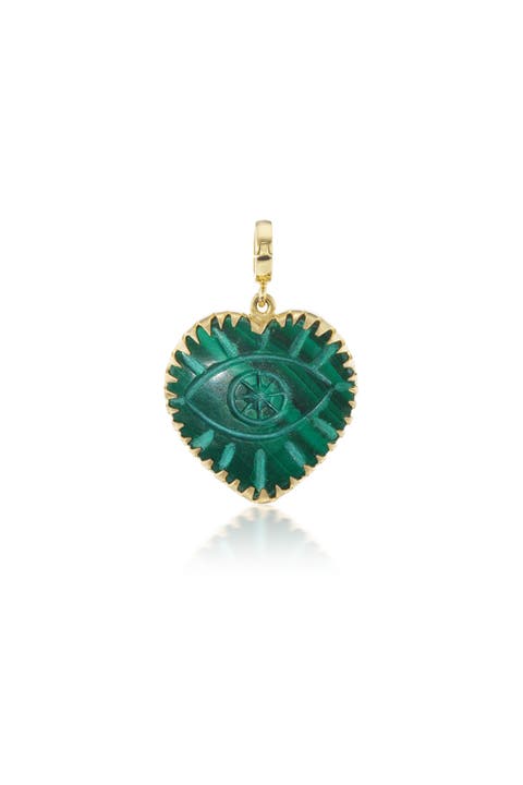 Tina Malachite Heart Charm