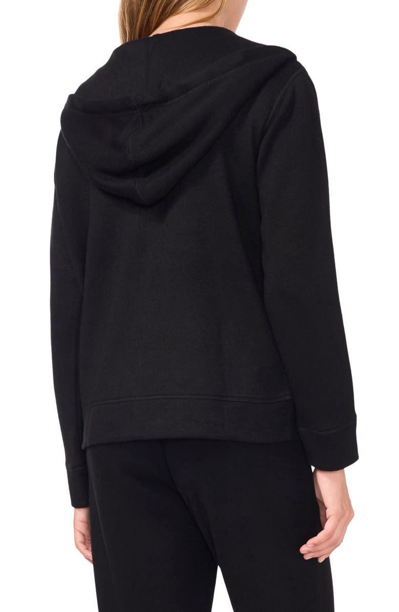 Vince Camuto Zip Front Hoodie, Alternate, color, Rich Black