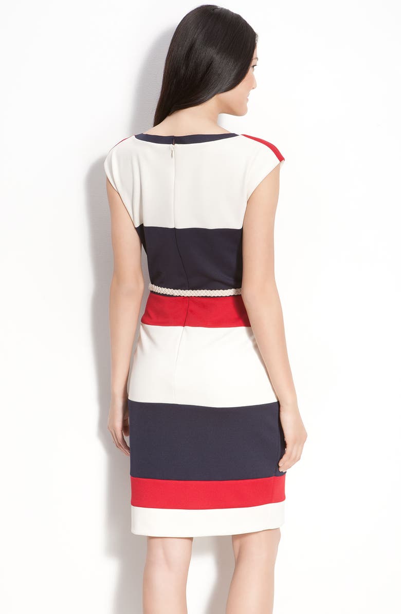 Maggy London Techno Stretch Colorblock Jersey Sheath Dress, Alternate, color, 