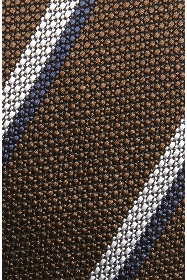Classic Shadow Stripe Silk Tie, Alternate, color, BROWN