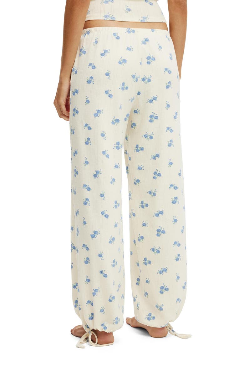 Women's Dreamy Soft Pointelle Wide Leg Pant, Alternate, color, Penelope Floral Oat Milk