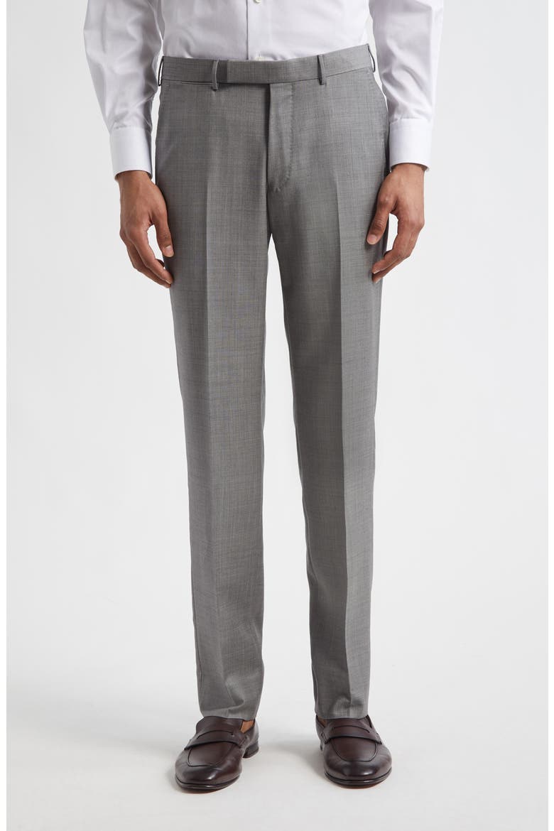 Mélange Wool Pants, Main, color, MD GRY SLD