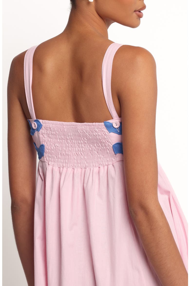 Reece Rickrack Trim Midi Dress, Alternate, color, PINK/BLUE TRIM