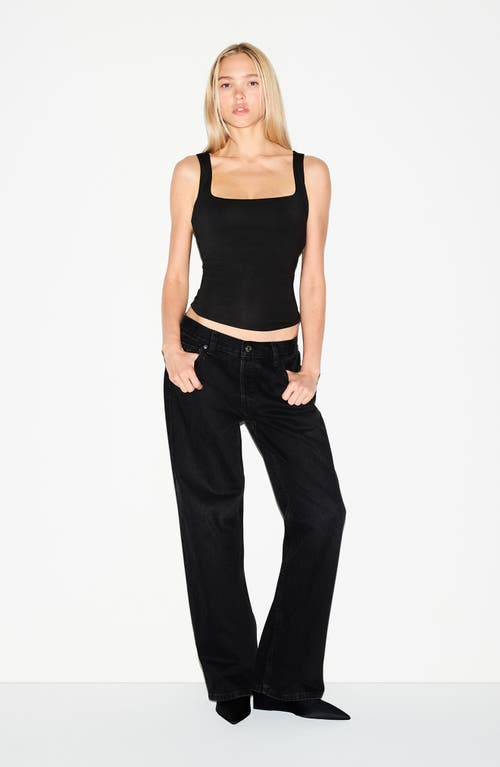Skims Smooth Layers Square Neck Tank In Black