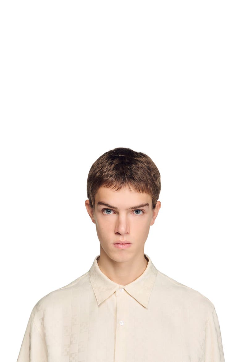 Square Cross loose-fit shirt, Alternate, color, White