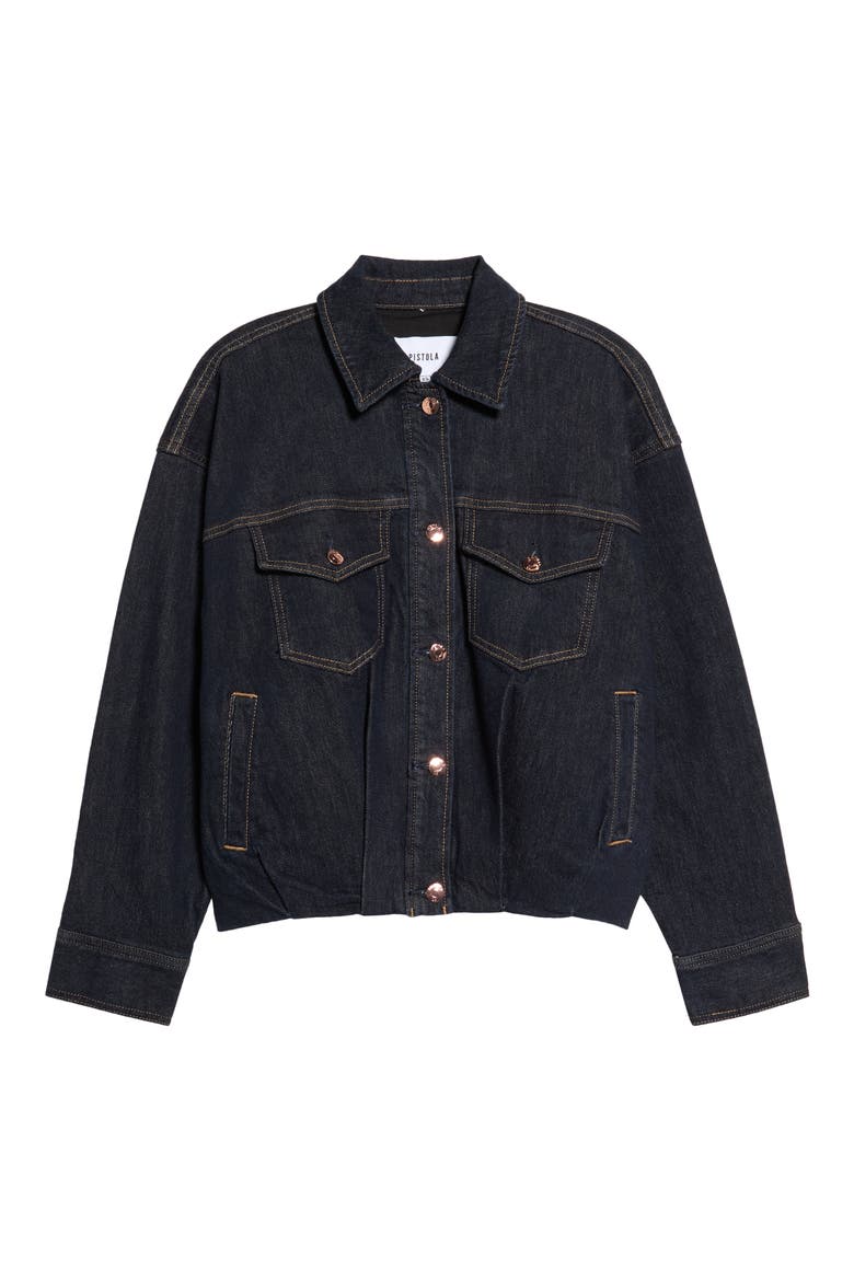 Bibi Denim Trucker Jacket, Alternate, color, NIGHTFALL