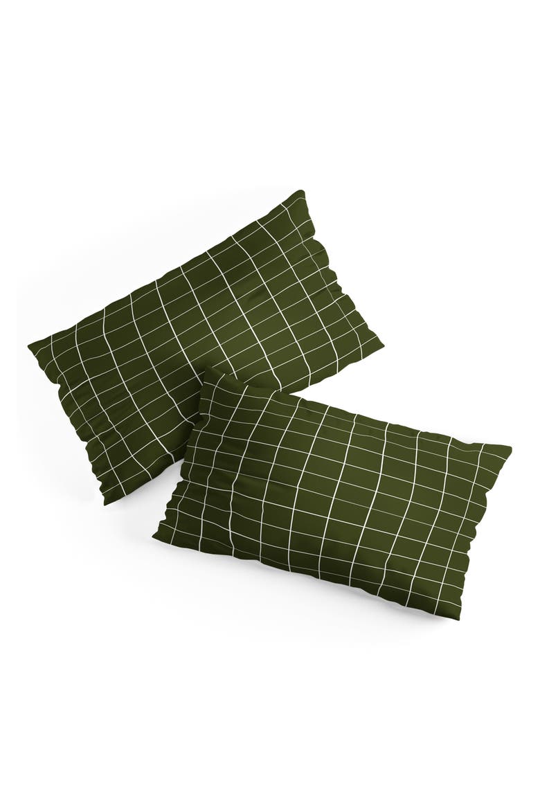 Grid Duvet Cover & Shams Set, Alternate, color, GREEN