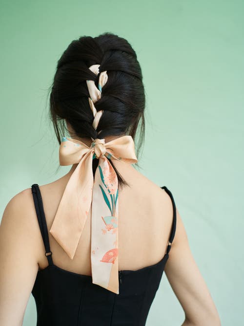 Lost Pattern Nyc "fanfare Breeze" Silk Skinny Scarf In Neutral