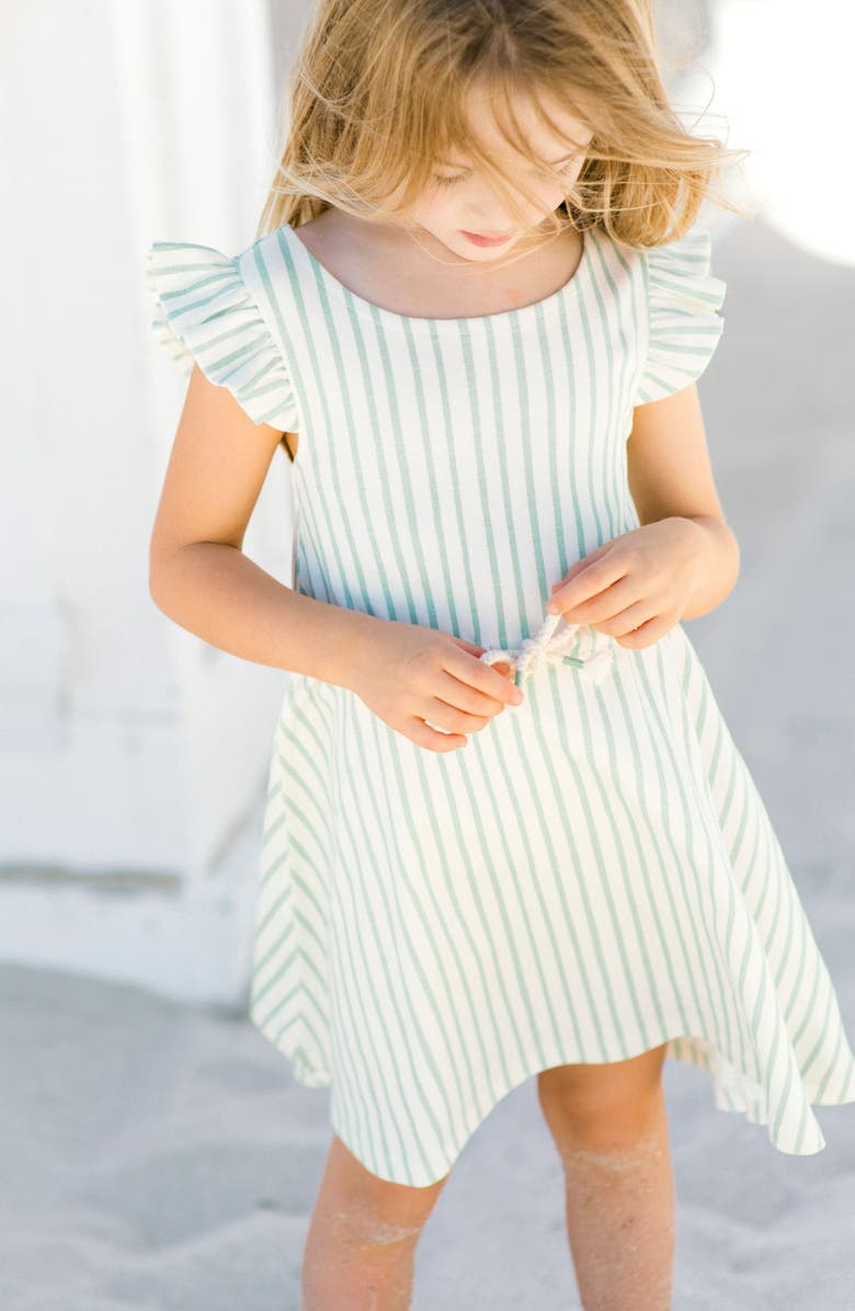Pehr Kids' Stripe Organic Cotton Dress, Alternate, color, Stripes Away Sea