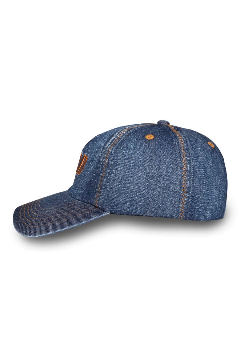 Zigzag Adjustable Cotton Denim Baseball Cap, Alternate, color, INDIGO