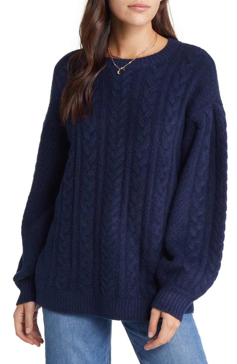 Treasure & Bond Cable Stitch Sweater, Main, color, 