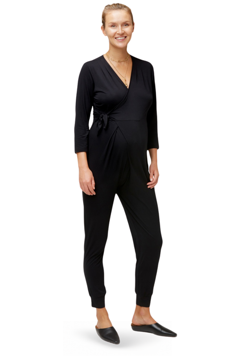Amabella Maternity & Nursing Wrap Jumpsuit