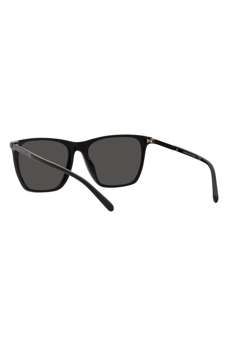 Brooks Brothers 56mm Square Sunglasses, Alternate, color, Black/ Grey