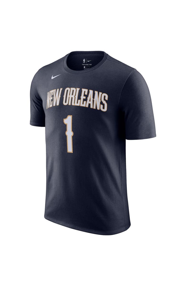 Nike Men's Nike Zion Williamson Navy New Orleans Pelicans Name & Number T-Shirt, Alternate, color,