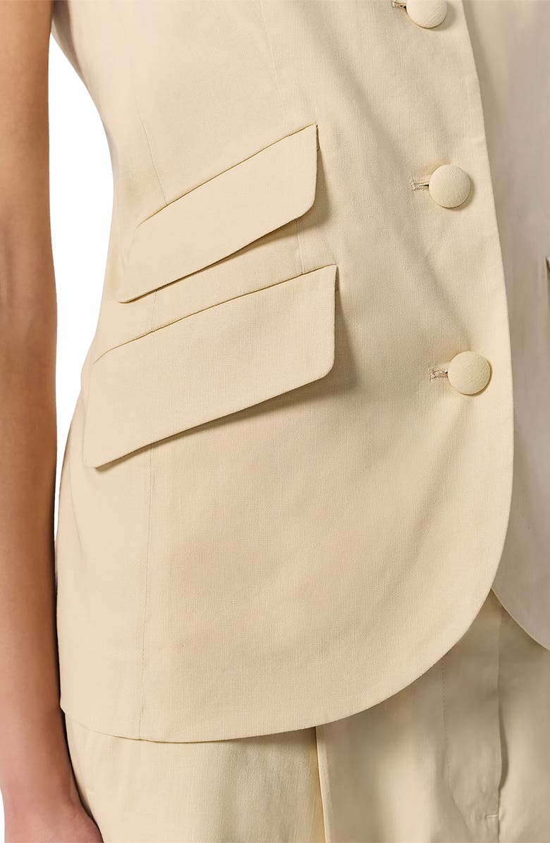 rag & bone Slade Linen Blend Vest, Alternate, color, Light Tan