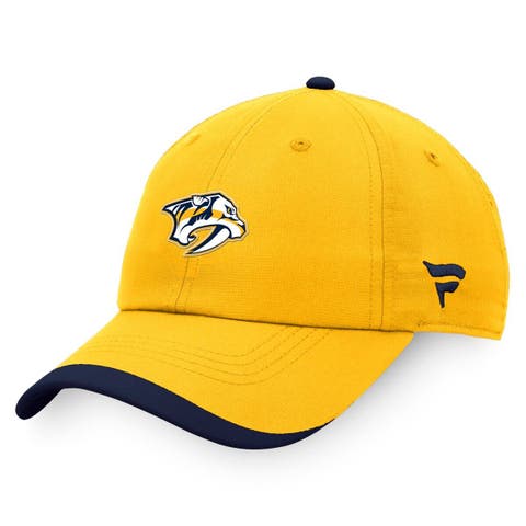 Men's Fanatics Branded Navy/Gold Nashville Predators Authentic Pro Rink Pinnacle Adjustable Hat