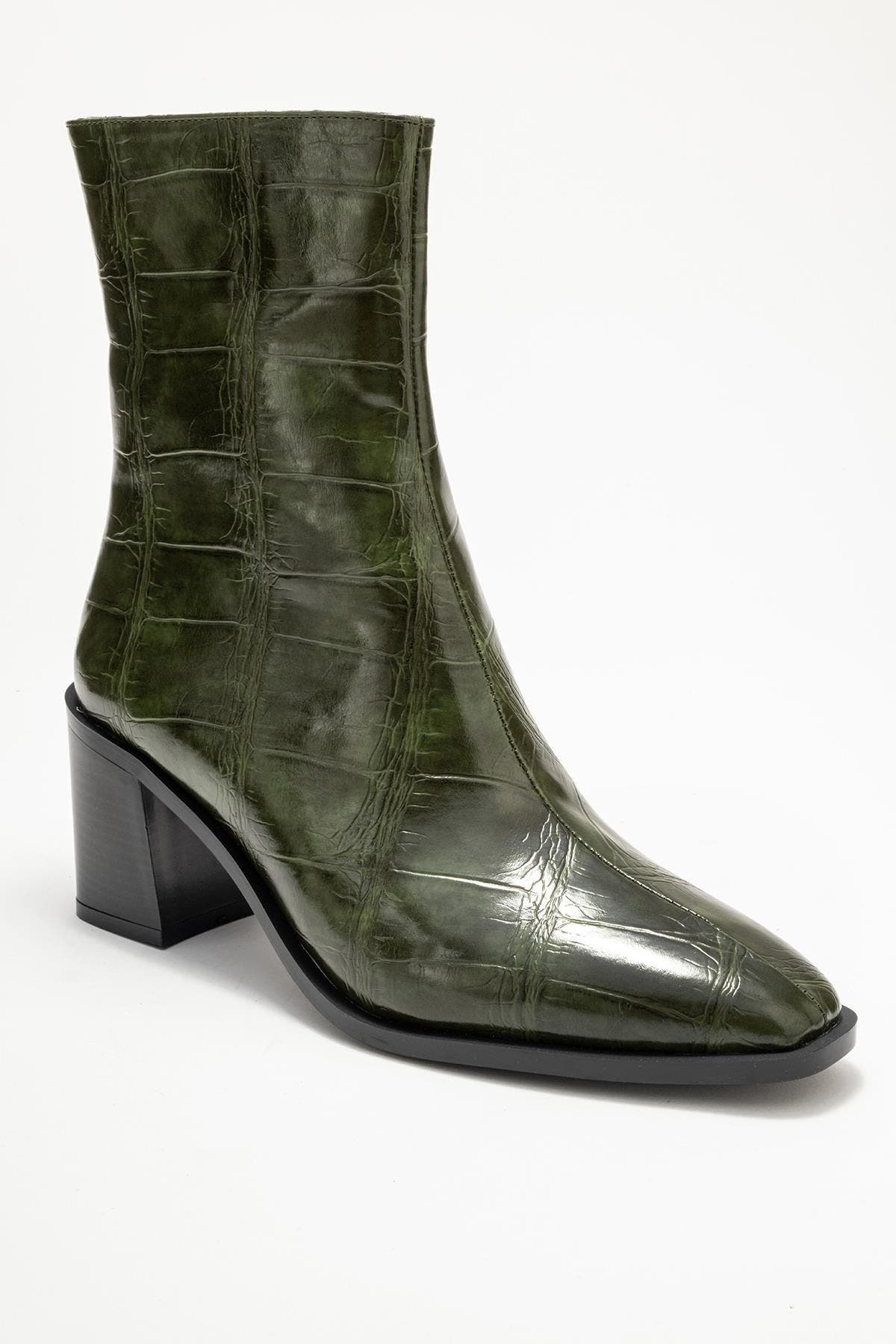  Green Print Faux Leather
