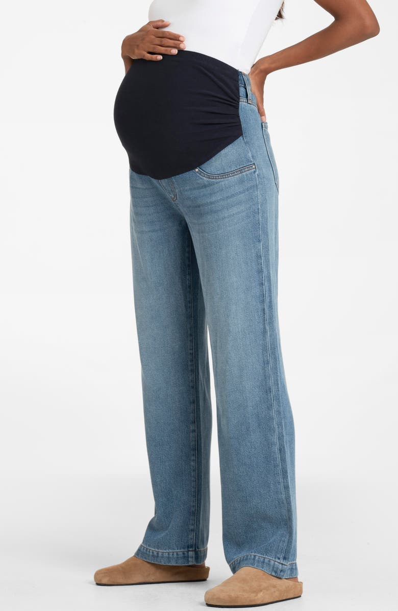 Seraphine Over the Bump Wide Leg Maternity Jeans, Alternate, color, 