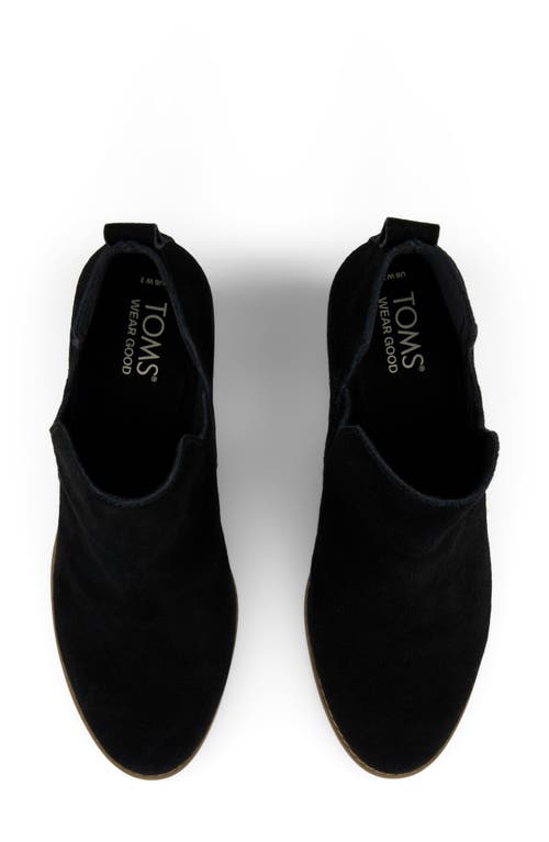 Toms Gwen 10021339 Boot Women Us 8.5 Black Suede Wedge Heel Ankle Bootie Zpo2356 In Black