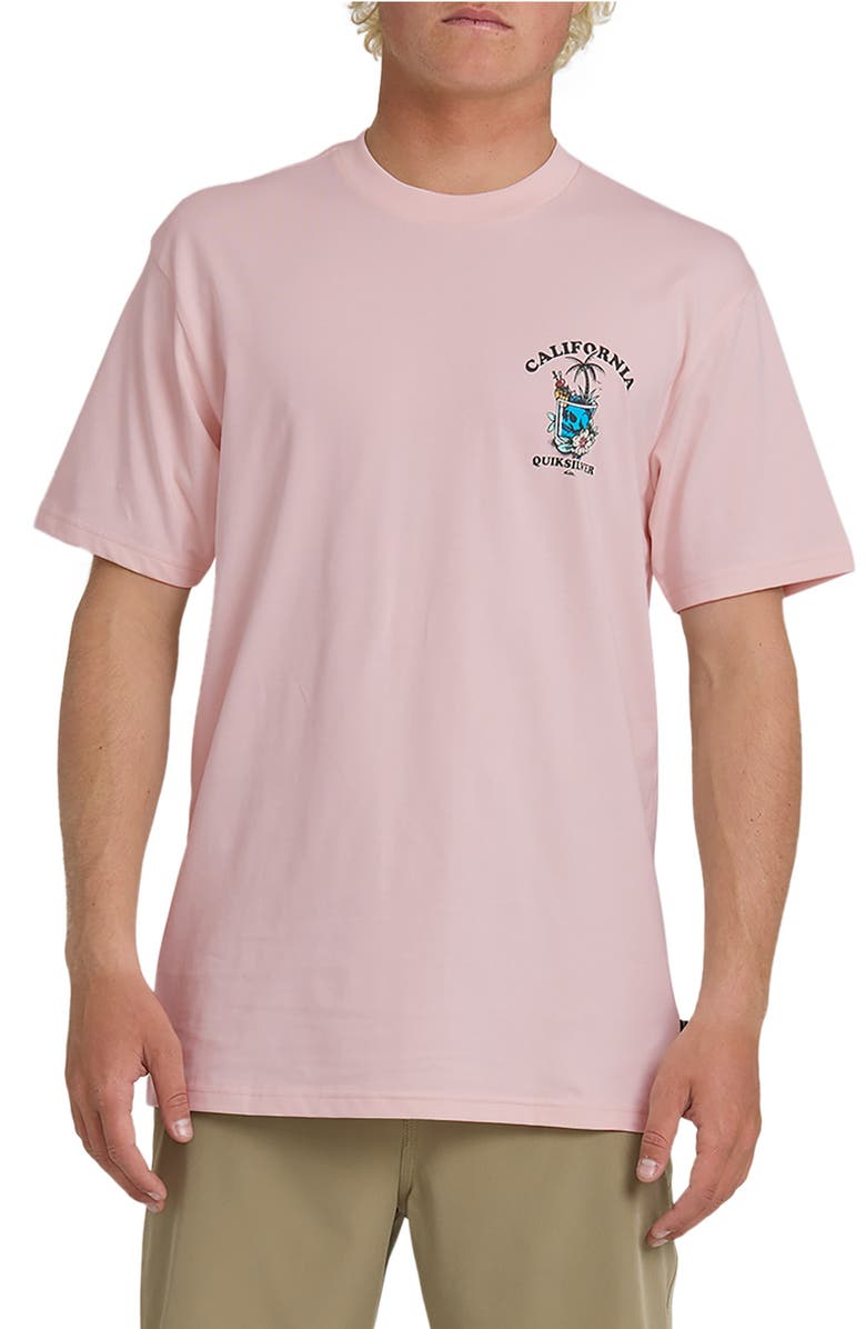 Quiksilver CA Skull Tail Cotton Graphic T-Shirt, Main, color, Rosewater