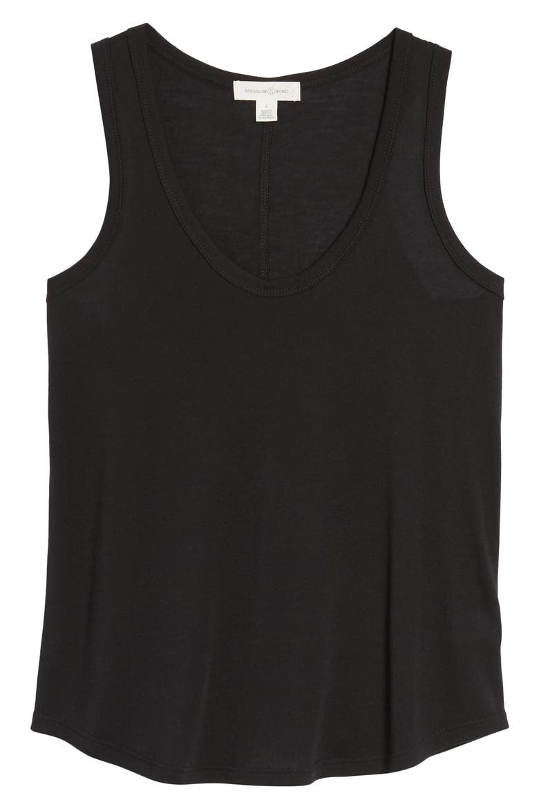 U-Neck Tank, Alternate, color, BLACK