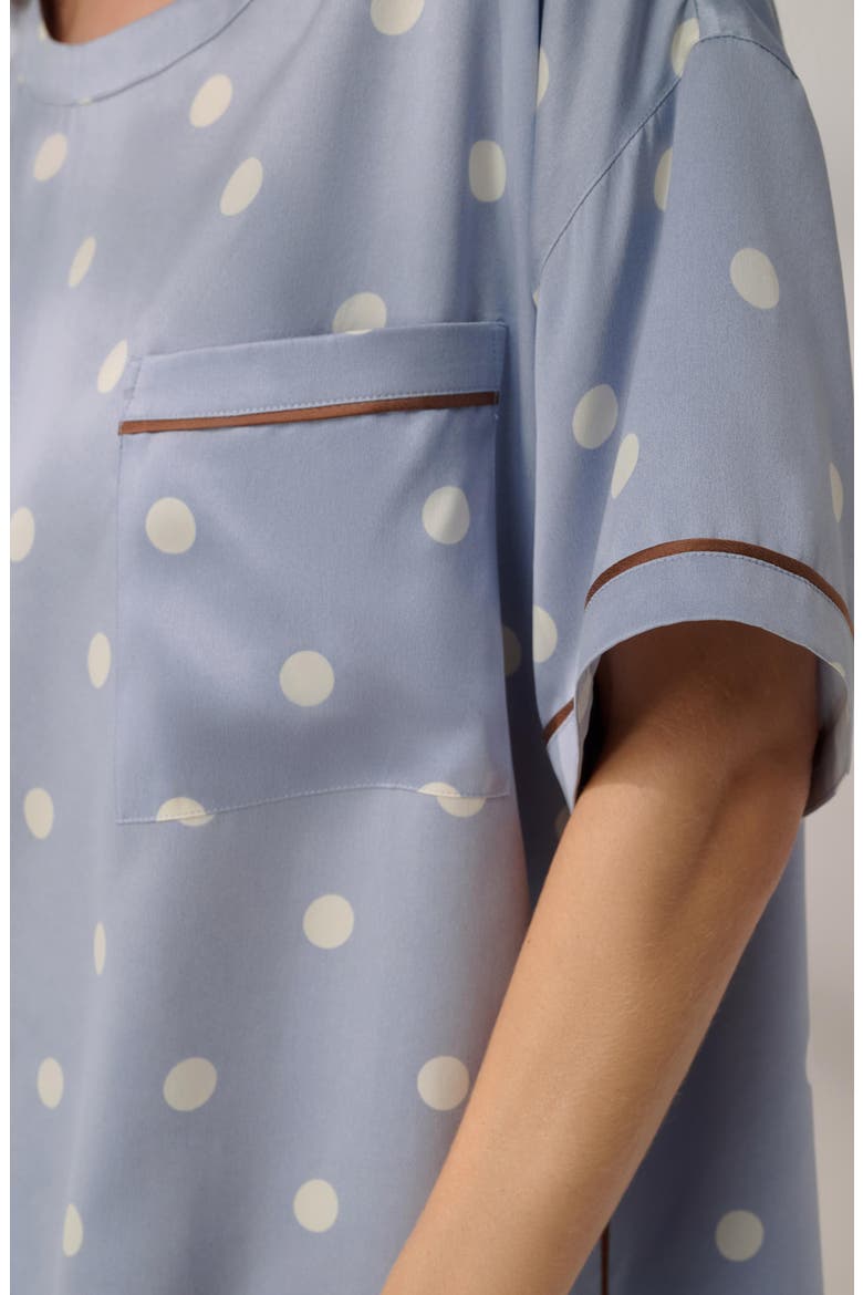 Washable Silk Short Pajamas, Alternate, color, RIVIERA DOT/ ICED COFFEE