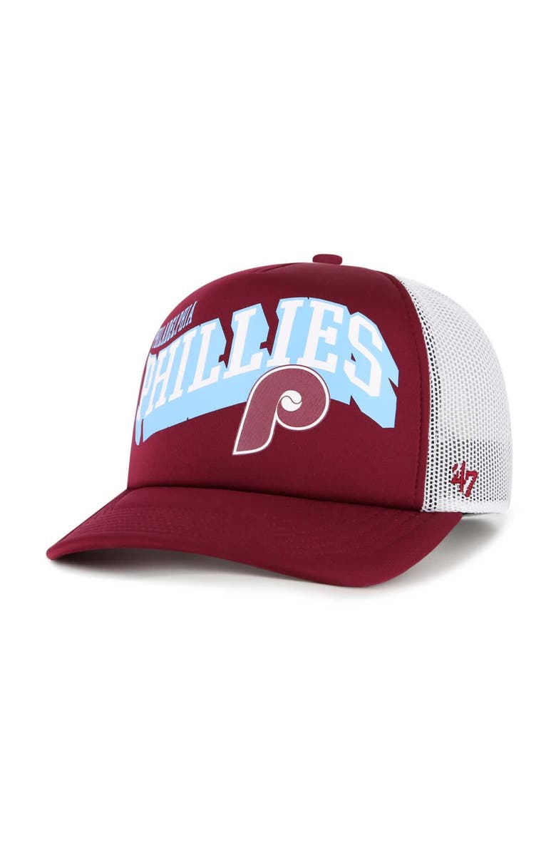 '47 Men's '47 Red Philadelphia Phillies Meander Foam Trucker Snapback Hat, Main, color, Red