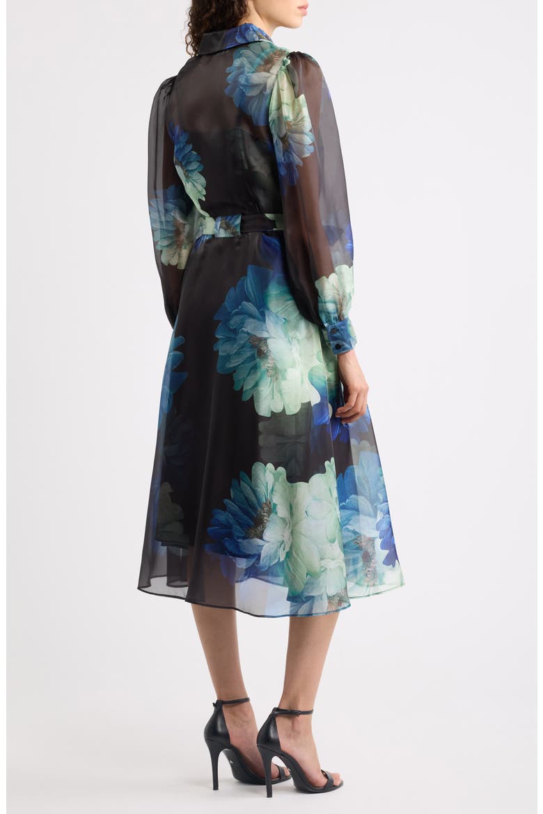 The Romy Floral Long Sleeve Midi Shirtdress, Alternate, color, TWILIGHT FLORAL