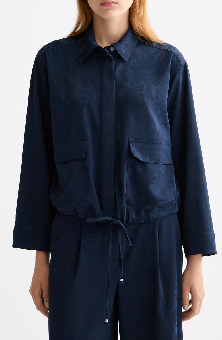 Scotch & Soda Paisley Jacquard Utility Shirt, Main, color, Sky Captain