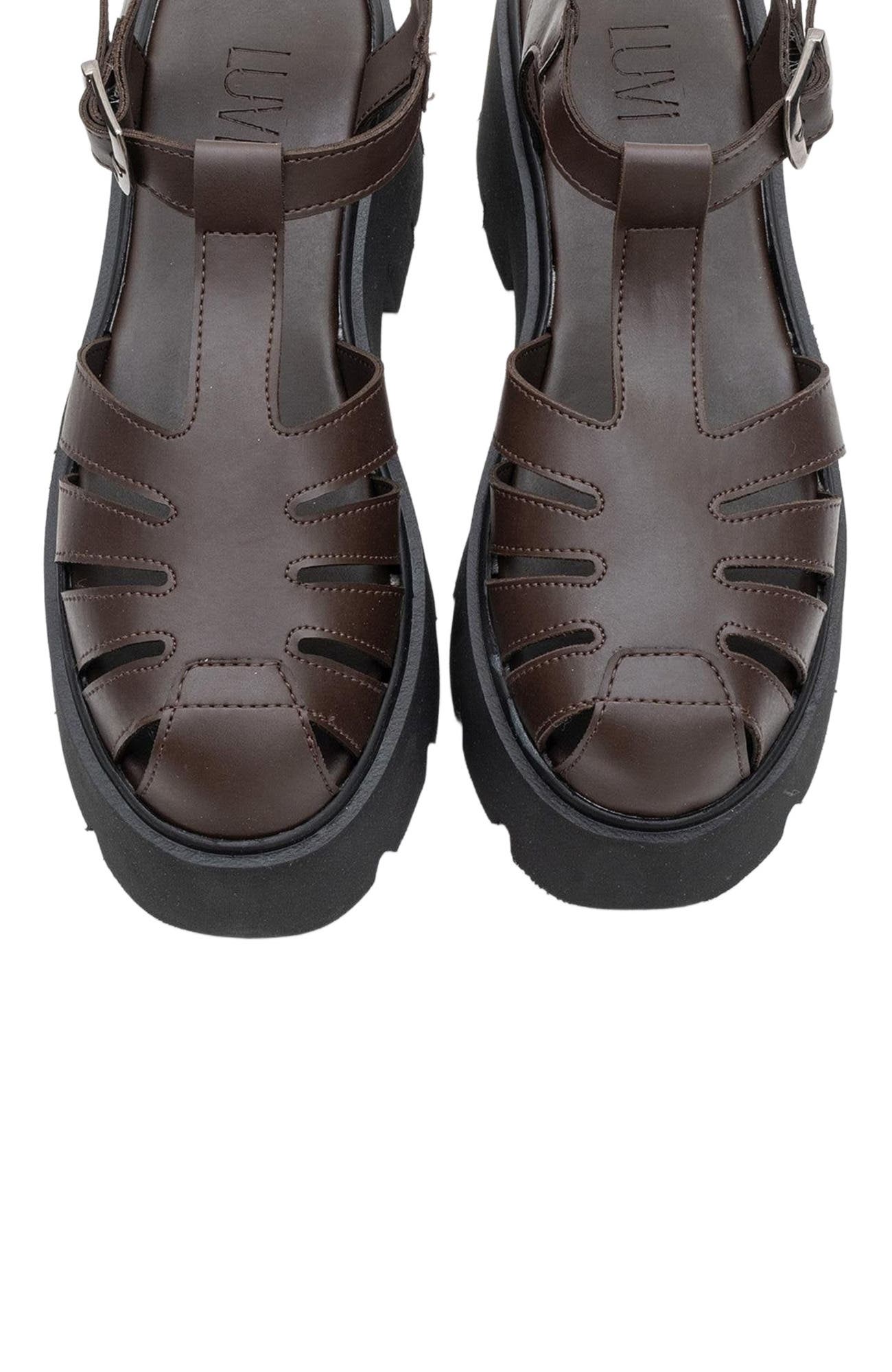Verua Platform Sandal, Alternate, color, Brown Faux Leather