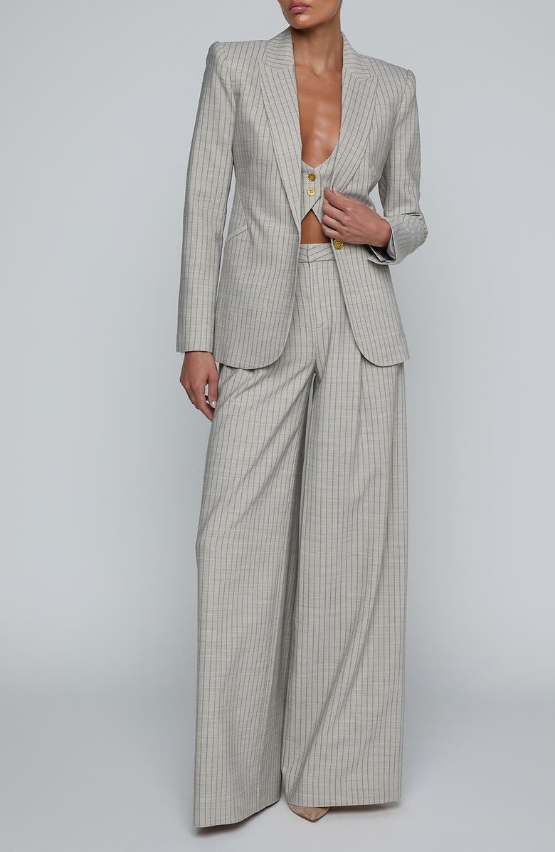 L'AGENCE Sheila Structured Pinstripe Blazer, Alternate, color, Grey/ Tan Pinstripe